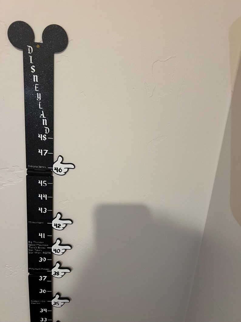 3D Printed Ride Height Chart / Ruler for Disneyland Reusable, Foldable