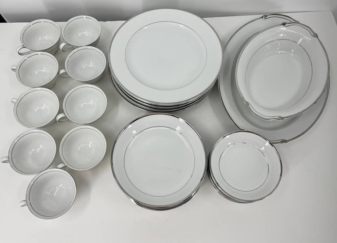 Harmony House Fine China Set Silver Melody 3647 34 Pieces Total Etsy