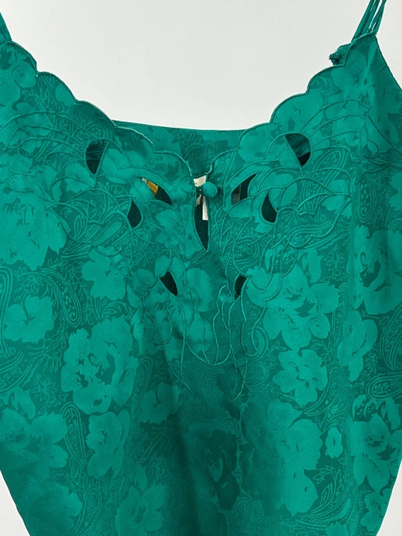 Vintage Victoria's Secret Gold Label Cami Emerald… - image 3