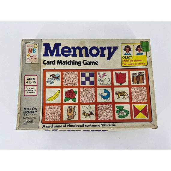 1978 Memory Game Milton Bradley Card Matching Game Vintage Etsy
