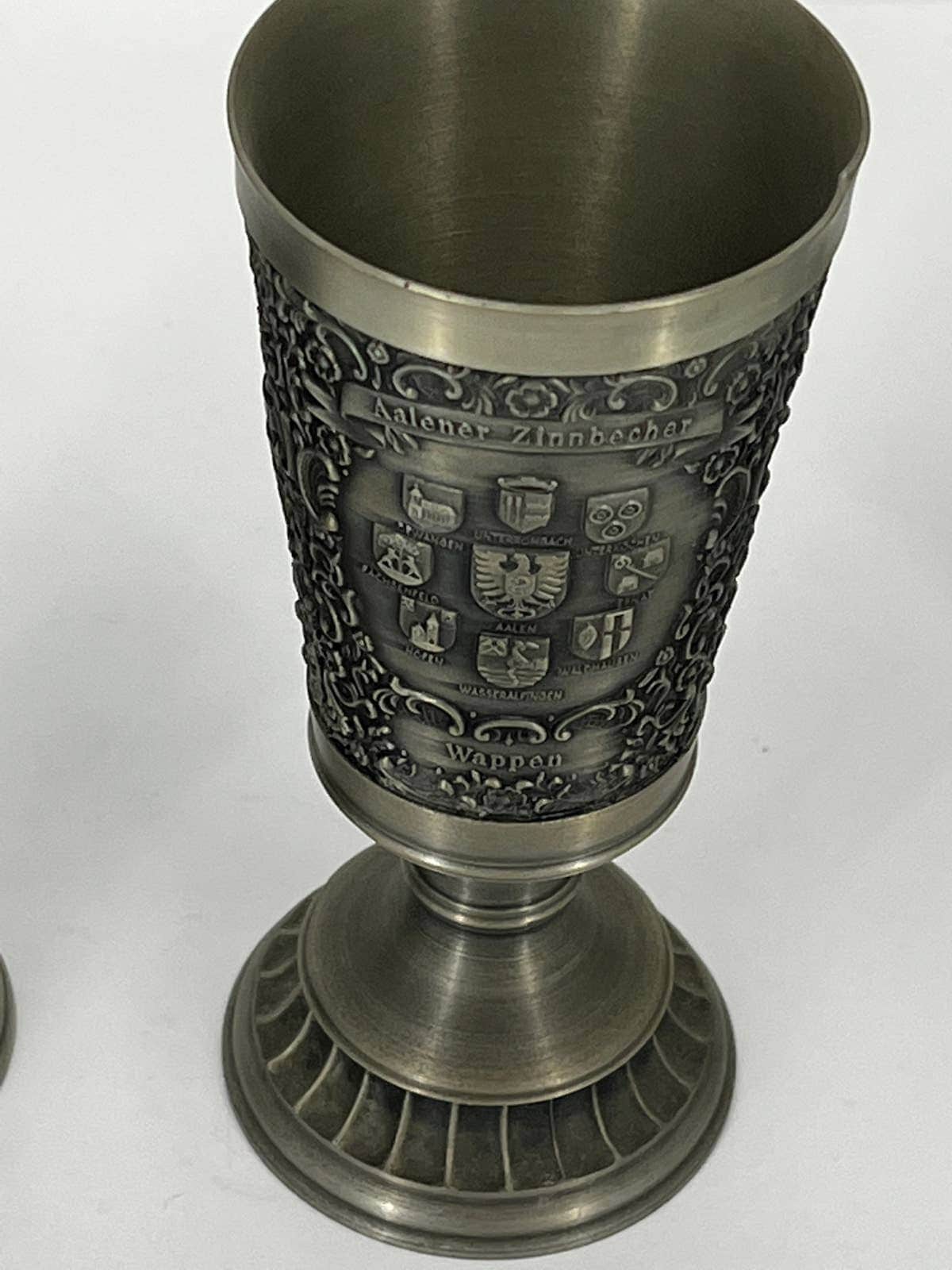 Gobelet En Étain Original Zinn-Becker Stuttgart - 95% Étain - Moulé Et Gravé à La Main - Vintage
