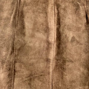 Vintage COMINT Genuine Leather Skirt Brown Women's Size 11/12 SUEDE image 5