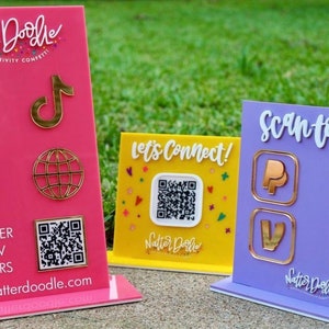 Business Social Media instagram QR Code - Mirror Sign Acrylic Custom Logo Decoration, Office Door Sign Name Wall Sign, social media sign