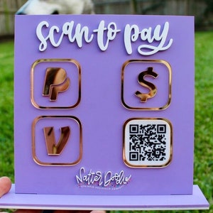Business Social Media instagram QR Code - Mirror Sign Acrylic Custom Logo Decoration, Office Door Sign Name Wall Sign, social media sign