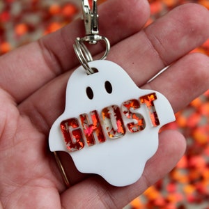 Halloween acrylic dog tag, Personalized Dog Name Tag, Dog ID Name Tag, pumpkin Shape, Custom Pet Tag, metal dog tag, dog tag, ghost dog tag