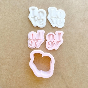 Love Font Mini Debosser Stamp / Embosser Cookie Cutter Set