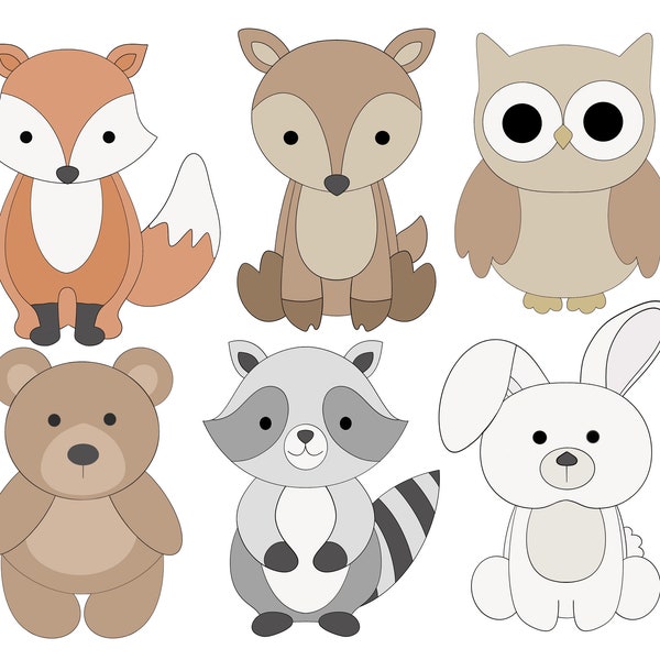 Woodland Animals, Fox, Deer, Owl, Bear, Raccoon, or Bunny Cookie Cutter