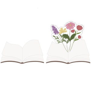 Open Book with or without Florals Cookie Cutters