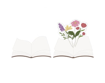 Open Book with or without Florals Cookie Cutters