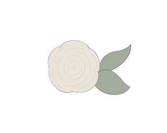 Flower with Two Leaves Cookie Cutter