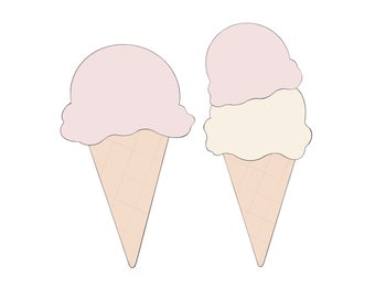 Single or Double Scoop Cone Cookie Cutter