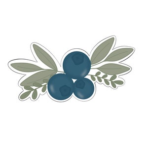 Blueberry Branch Cluster Cookie Cutter