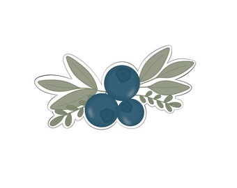 Blueberry Branch Cluster Cookie Cutter