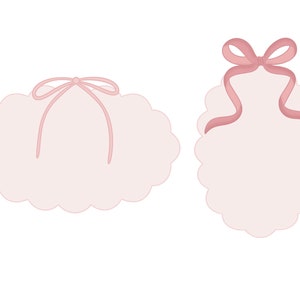 Scalloped Oval with Bow 1 or Scalloped Oval with Bow 2 Cookie Cutters