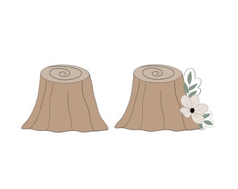 Tree Stump or Tree Stump with Flower Cookie Cutter