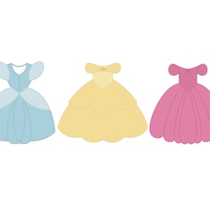 Princess Dress 1, 2, or 3 Cookie Cutters