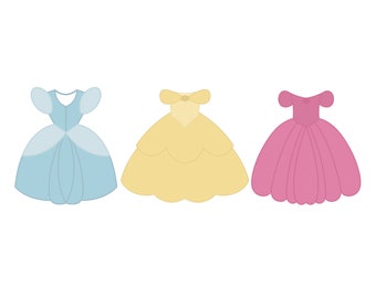 Princess Dress 1, 2, or 3 Cookie Cutters