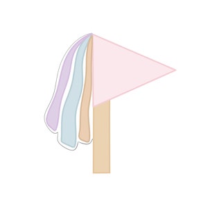 Flag Banner with Streamers Cookie Cutter
