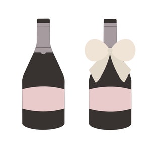 Champagne Bottle with or without Bow Cookie Cutter