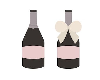 Champagne Bottle with or without Bow Cookie Cutter