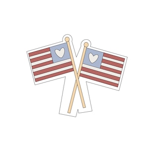 Double Flag Cookie Cutter