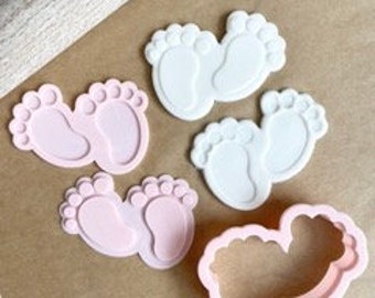 Baby Feet Embosser or Debosser and Cookie Cutter Set