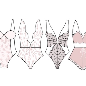 Lingerie Bodysuits 1, 2, 3 or jammies Cookie Cutters