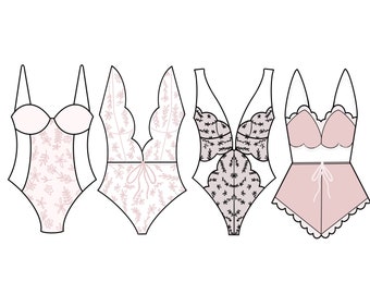 Lingerie Bodysuits 1, 2, 3 or jammies Cookie Cutters