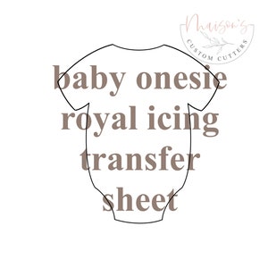 Baby Onesie Royal Icing Transfer Sheets Digitale Download