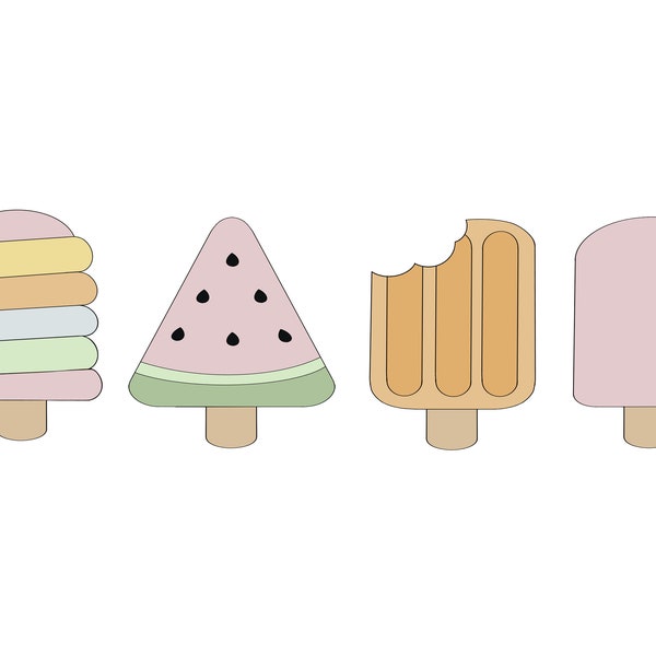 Chubby Popsicle Variations Cookie Cutters