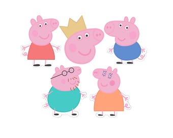 Girl Pig, Pig with Crown, Boy Pig, Dad Pig, or Mom Pig Cookie Cutters