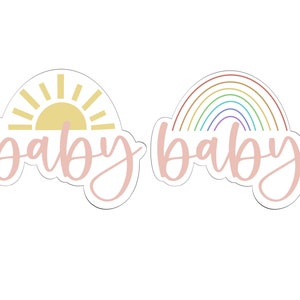 Baby Font with Sun/Rainbow Cookie Cutter
