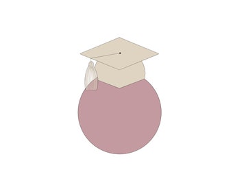 Circle with Grad Hat Cookie Cutter