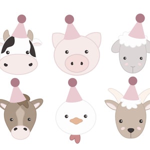 Farm Animals in Party Hats Cookie Cutter