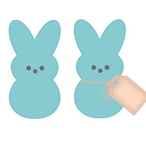 Tagliabiscotti a forma di coniglietto Peep con o senza etichetta