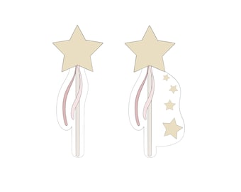 Skinny Star Wand with or without Stars Cookie Cutter