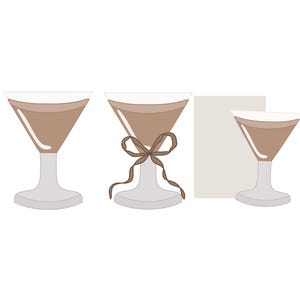 Martini, Martini with Bow, or Martini Plaque Cookie Cutters