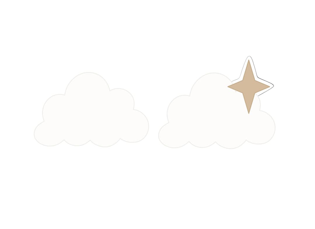 Cloud 2 With or Without Star Cookie Cutter - Etsy