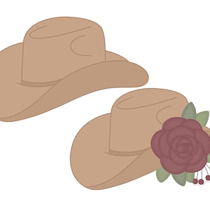 Cowboy Hat with or without Flowers Cookie Cutter
