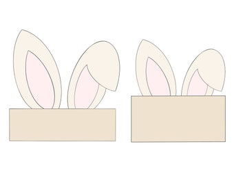 Bunny Ear Plaque skinny banner or Bunny Ear Plaque wide banner Cookie Cutter