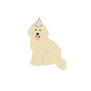 Golden Doodle with Party Hat Cookie Cutter