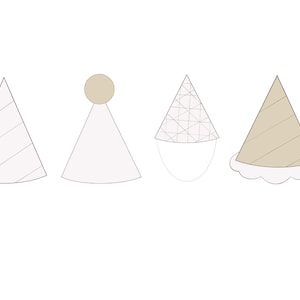 Party Hat, Party Hat with Pom Pom, Party Hat with String, Party Hat with Ruffle Cookie Cutter