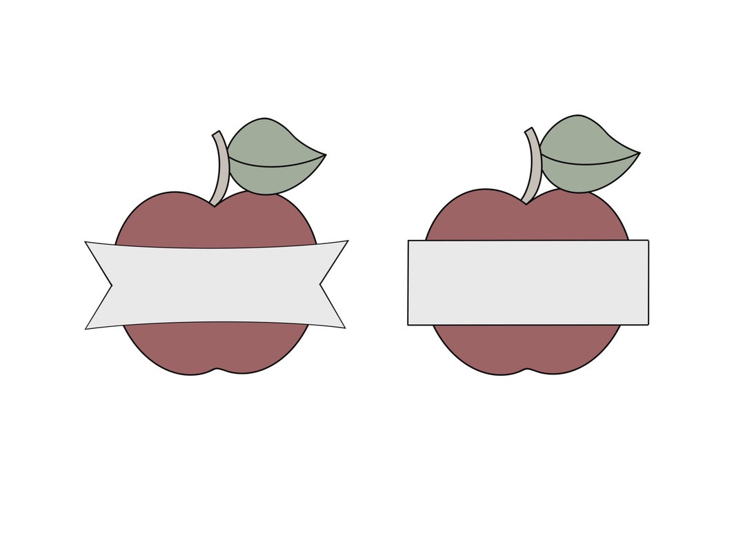 Apple With Banner 1 or Apple With Banner 2 Cookie Cutter - Etsy