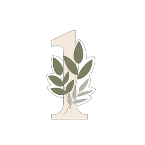 Greenery Number 1 Cookie Cutter