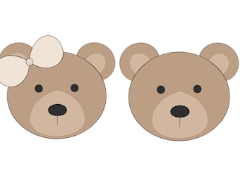 Bear/Panda Face with or without Bow Cookie Cutter