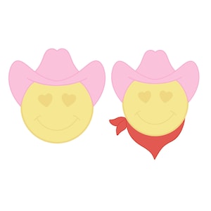 Smiley Face with Cowboy Hat with or without Bandana Cookie Cutter