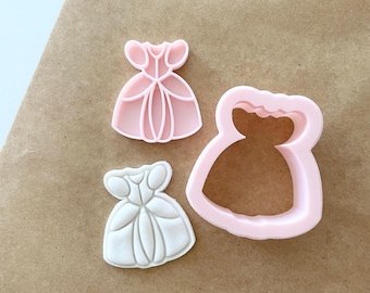 Princess Dress Mini Debosser Stamp Cookie Cutter Set