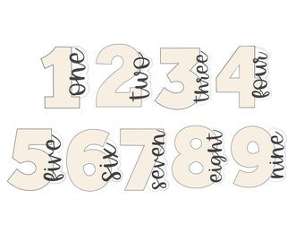 Numbers 1-9 with font Cookie Cutters