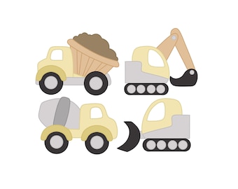 Dump Truck, Excavator, Cement Truck or Bull Dozer Cookie Cutter