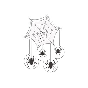 Spider Web with Hanging Spiders Cookie Cutter